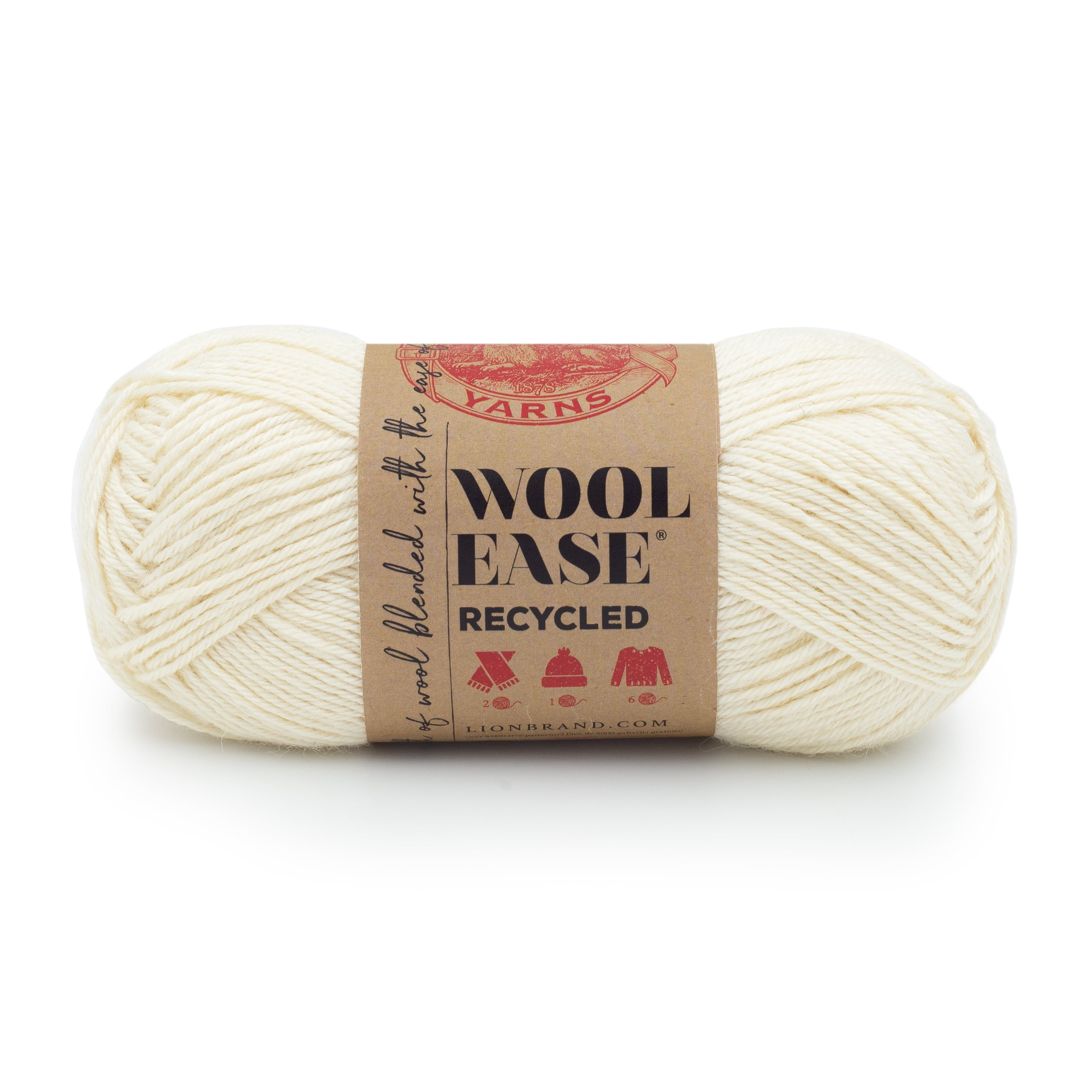Lion Brand Wool-Ease Recycled Cream 632-098W Medium Yarn