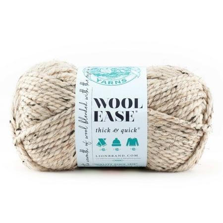 Lion Brand Yarn Wool Ease Thick & Quick Oatmeal Super Bulky Acrylic Wool Blend Yarn