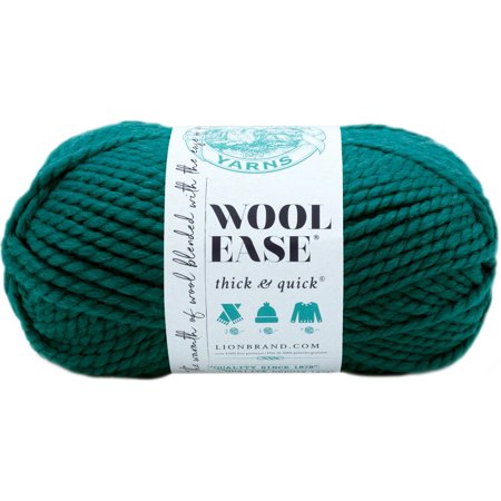 Lion Brand Wool-Ease Thick & Quick Super Bulky Acrylic Rayon Wool Blend Peacock Yarn, 106 yd