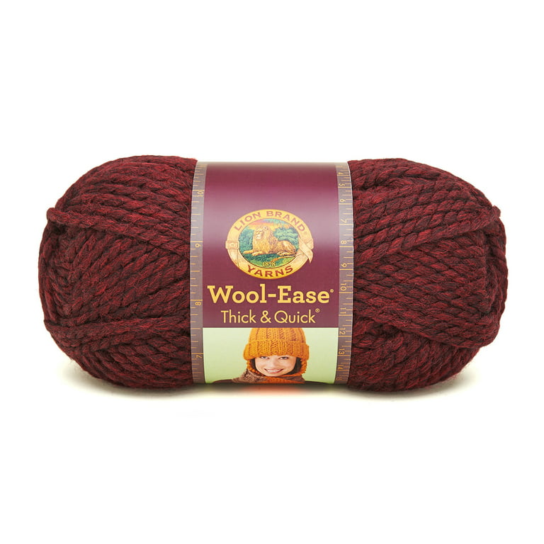 Lion Brand Wool-Ease Thick & Quick Super Bulky Acrylic Wool Blend Red Yarn,  108 yd