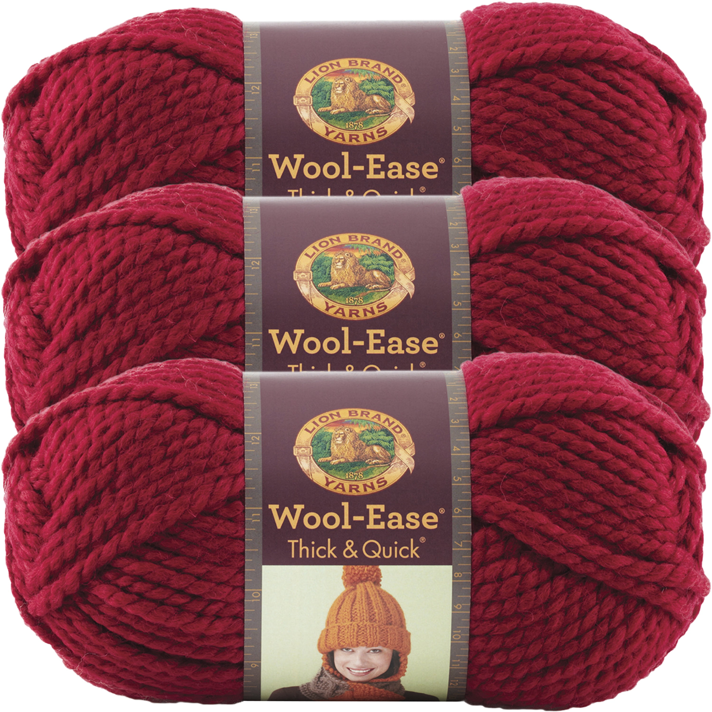 Lion Brand Wool-Ease Thick & Quick Yarn Oatmeal Multipack of 3