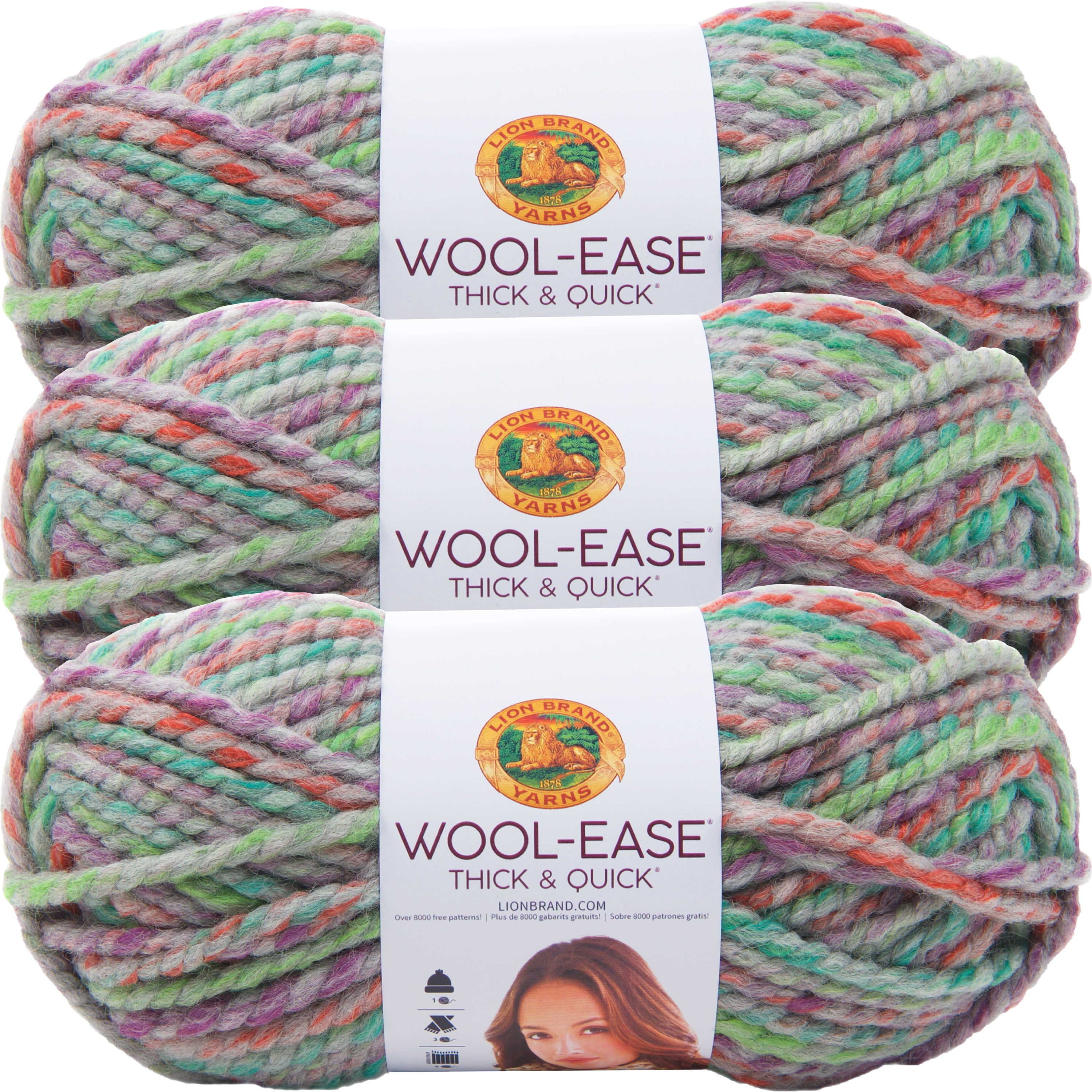 Lion Brand Yarn Wool Ease Forest Green Heather 620-180 Classic Wool Yarn