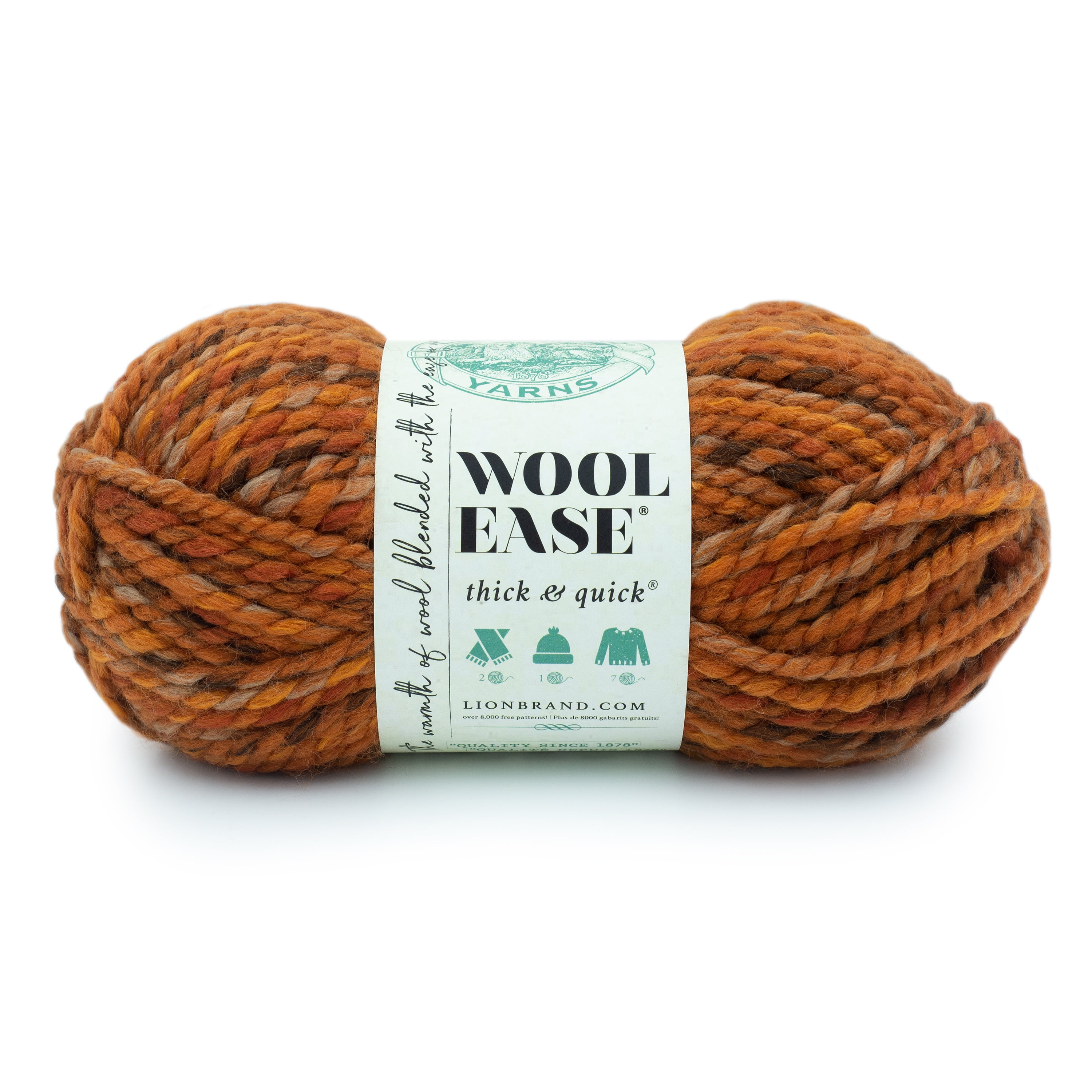 Lion Brand Wool-Ease Thick & Quick Yarn-Crimson Stripes, 1 count