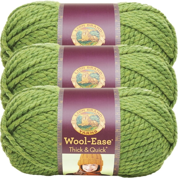 Lion Brand Wool-Ease Thick & Quick Yarn-Grass, Multipack Of 3
