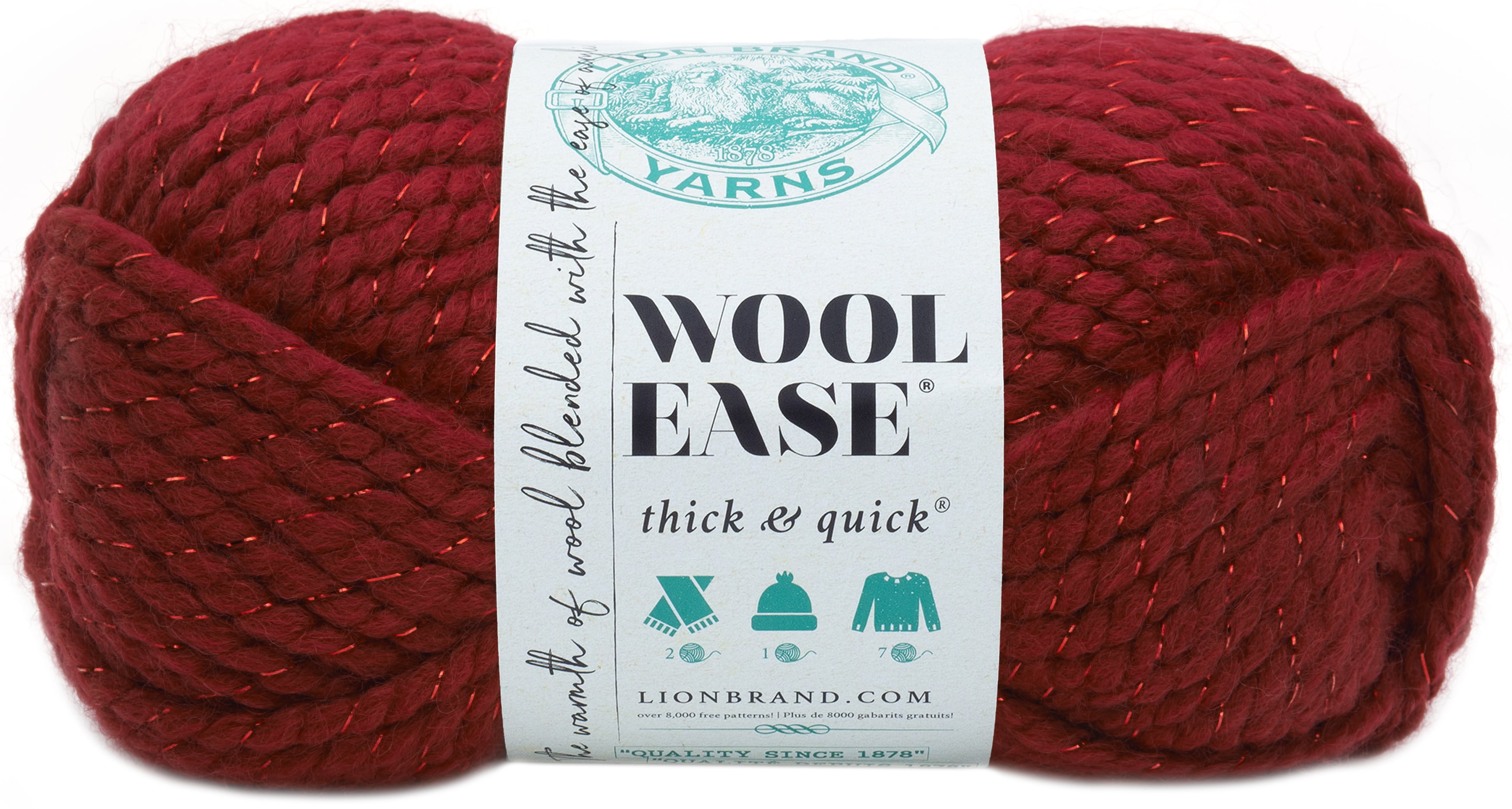 Lion Brand Wool-Ease Thick & Quick Yarn, Fisherman, 106 yds