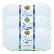 Lion Brand Yarn 24/7 Cotton DK Sugarcane Light Cotton Yarn 3 Pack