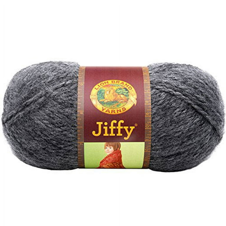 Lion Brand Yarn 450-159B Jiffy Yarn, Dark Grey Heather