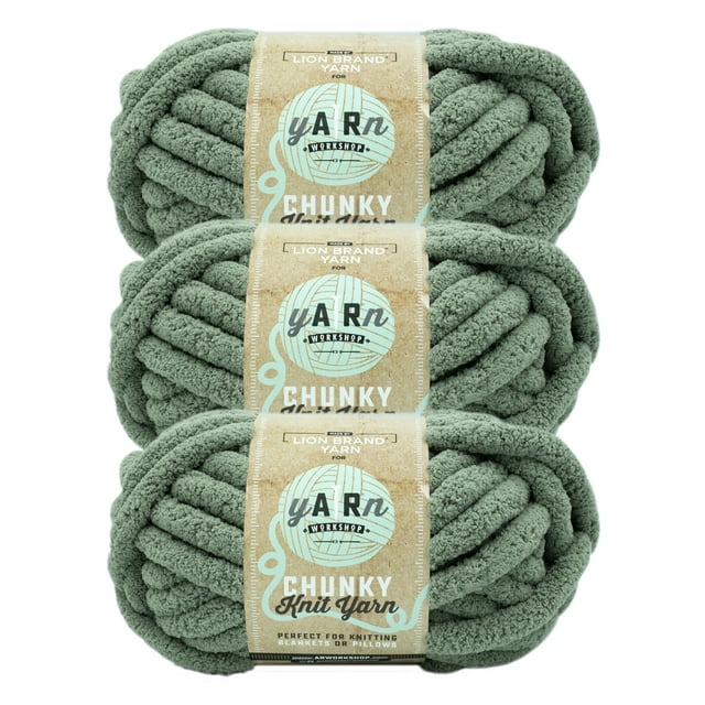 Lion Brand Yarn AR Chunky Knit Artichoke Chenille Jumbo