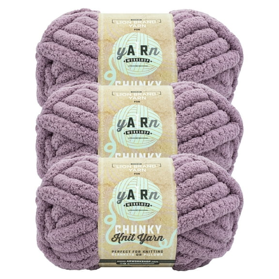 Lion Brand Yarn AR Workshop Chunky Knit Heather Jumbo Yarn Polyester Yarn 3 Pack