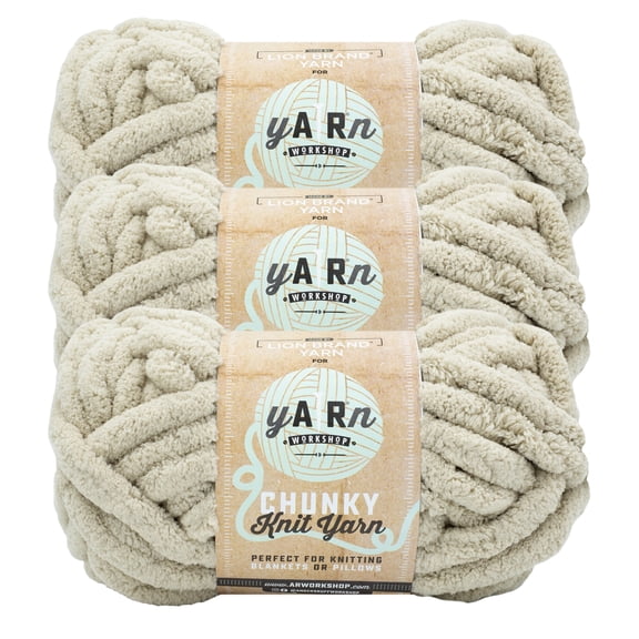 Lion Brand Yarn AR Workshop Chunky Knit Linen Jumbo Yarn Polyester Yarn 3 Pack