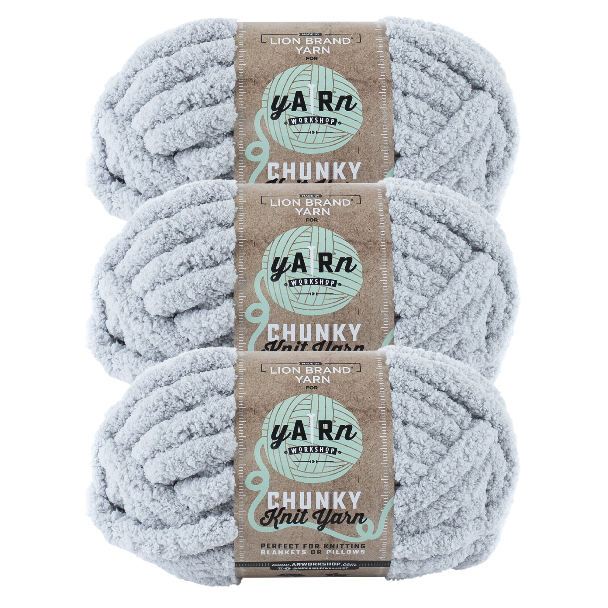 Chenille Chunky Yarn | 50 m/ 16 oz Total | Jumbo Gauge 7 | Fluffy Soft and  Thick Polyester Yarn | Crocheting, Hand and Arm Knitting | 2 Pack (Light