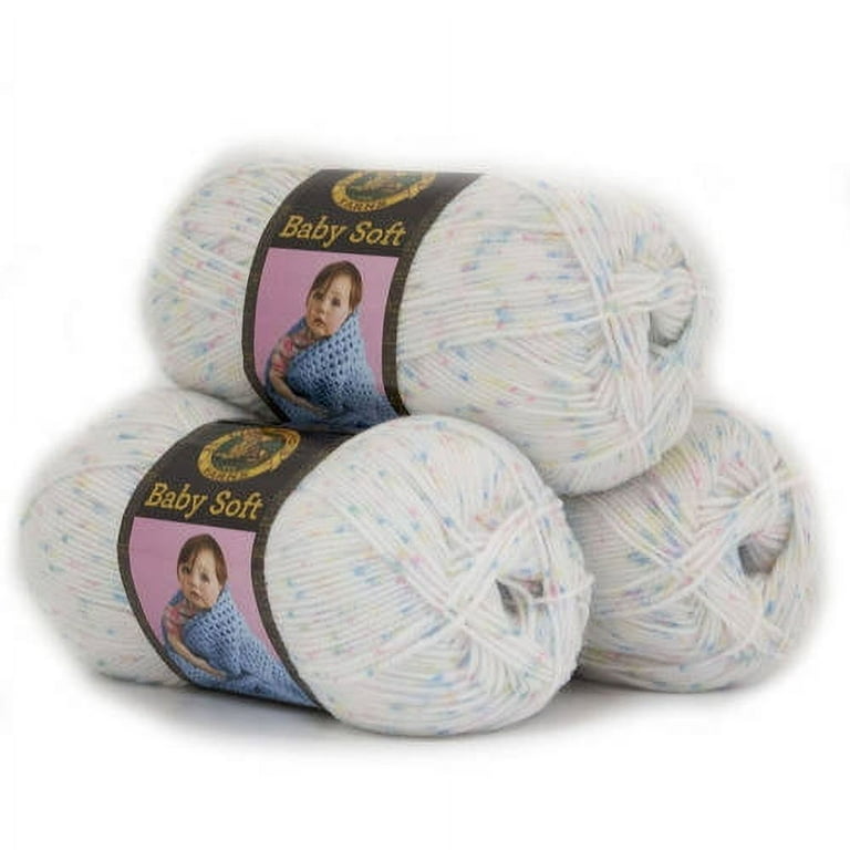 Lion Brand Yarn Baby Soft Boucle White Boucle Baby Bulky