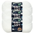 thumbnail image 1 of Lion Brand Yarn Baby Soft White Pompadour Light Acrylic, Nylon, Rayon Yarn 3 Pack, 1 of 4