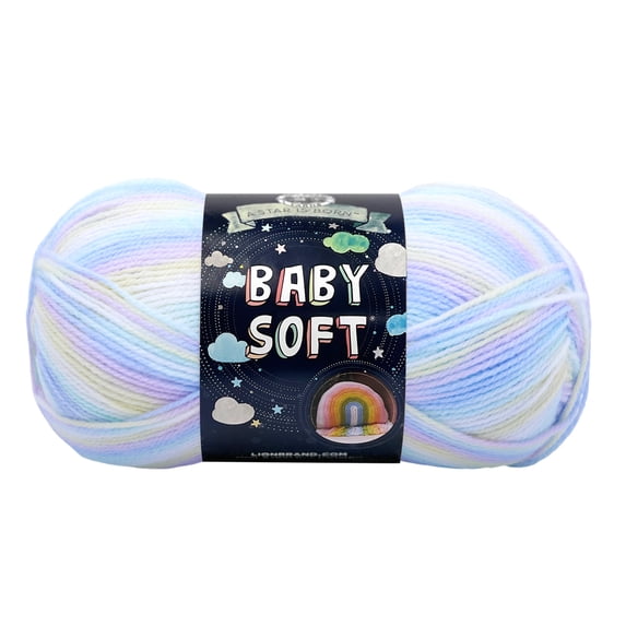 Lion Brand Yarn Baby Soft Pastel Print #3 Light, Acrylic/Nylon 4 oz/113 g, 367 yds/335 m, 1-Skein