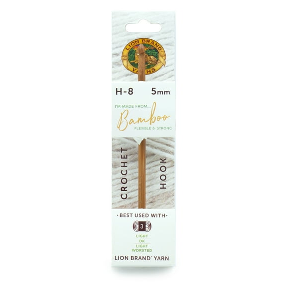 Lion Brand Yarn Bamboo Crochet Hook Size H-8 1 Set