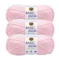 thumbnail image 1 of Lion Brand Yarn Basic Stitch Anti Pilling Baby Pink Medium Acrylic Yarn 3 Pack, 1 of 4
