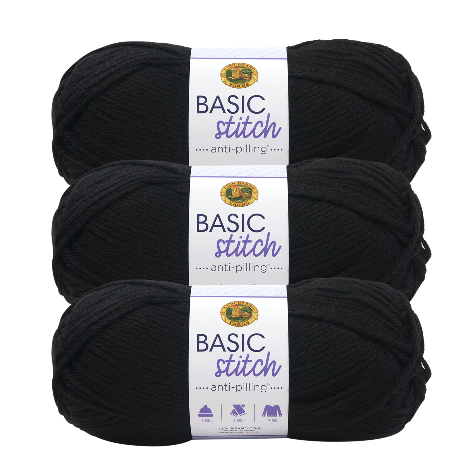 Lion Brand Yarn Basic Stitch Anti Pilling Black/White Anti Pilling