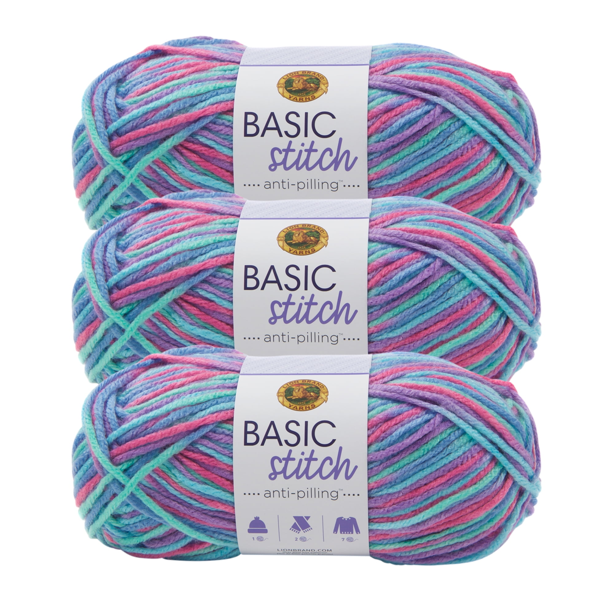Lion Brand Yarn Basic Stitch - Hilo para tejer antibolitas, hilo para  tejer, paquete de 1, color plateado jaspeado
