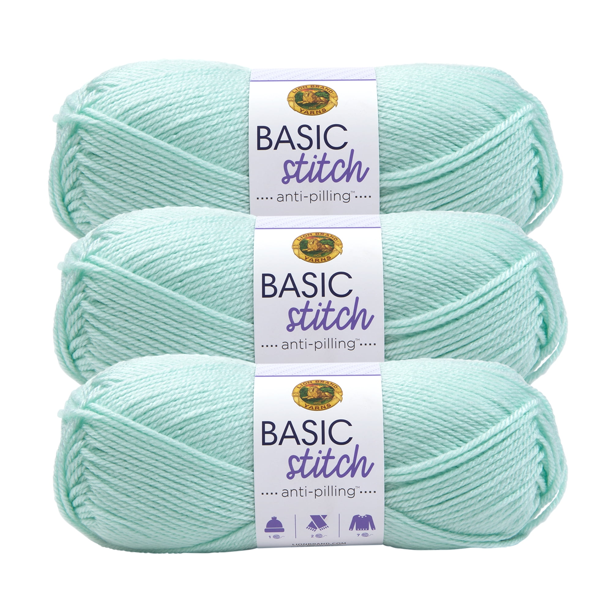 Lion Brand Yarn Basic Stitch Anti Pilling Green Medium Acrylic