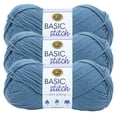 thumbnail image 1 of Lion Brand Yarn Basic Stitch Anti Pilling Stonewash Medium Acrylic Blue Yarn 3 Pack, 1 of 3