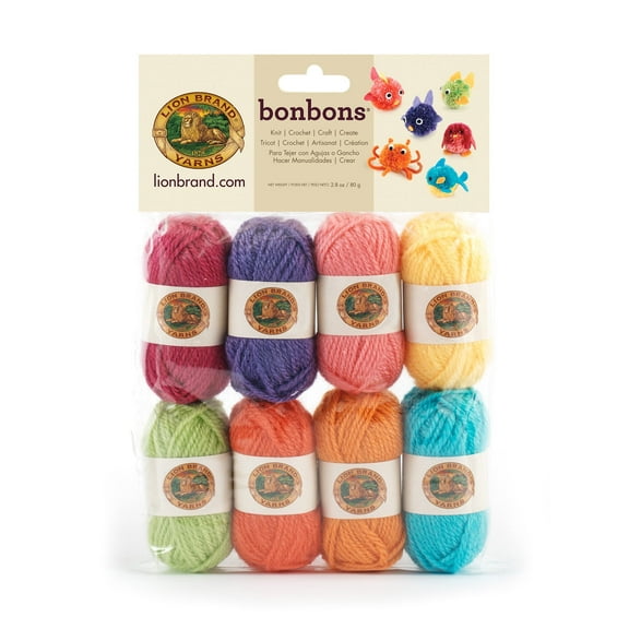 Lion Brand Yarn Bonbons Brights 8-Mini Ball Assorted Pack