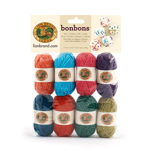 Lion Brand Yarn Bonbons Celebrate 8-Mini Ball Assorted Pack