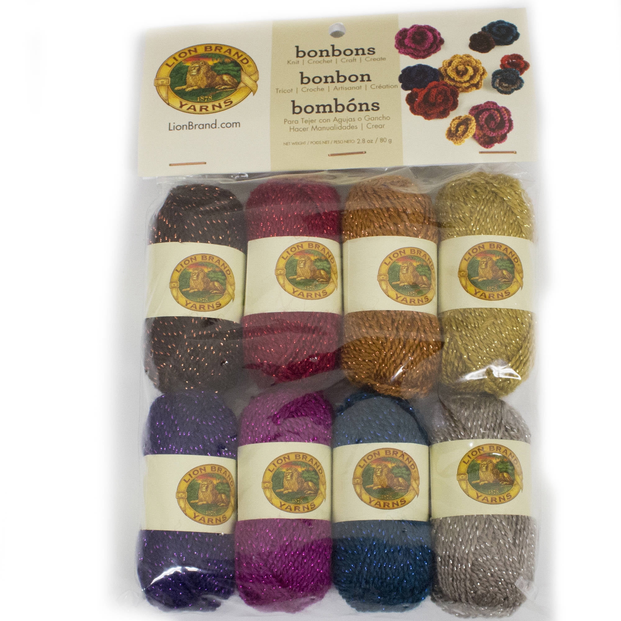 Lion Brand Yarn Bonbons Party Mini Yarn Variety Pack Light Acrylic