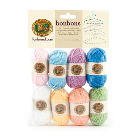 Lion Brand Yarn Bonbons Pastels 601-620 Acrylic Light 0.35 oz per skein 8-Mini Assorted Yarn Pack