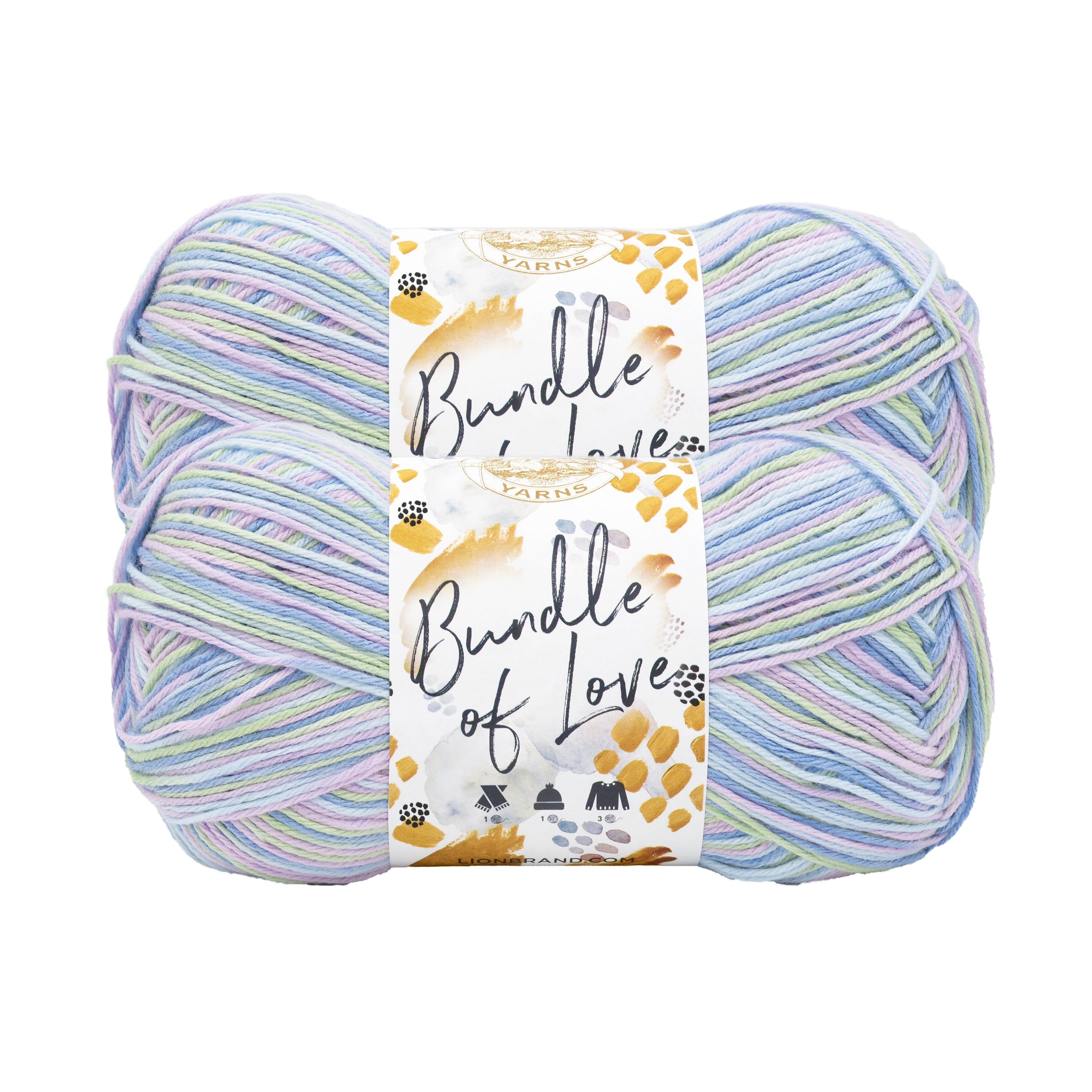 Lion Brand Yarn Bundle of Love Baby Sprinkle Medium Acrylic Yarn 2 Pack