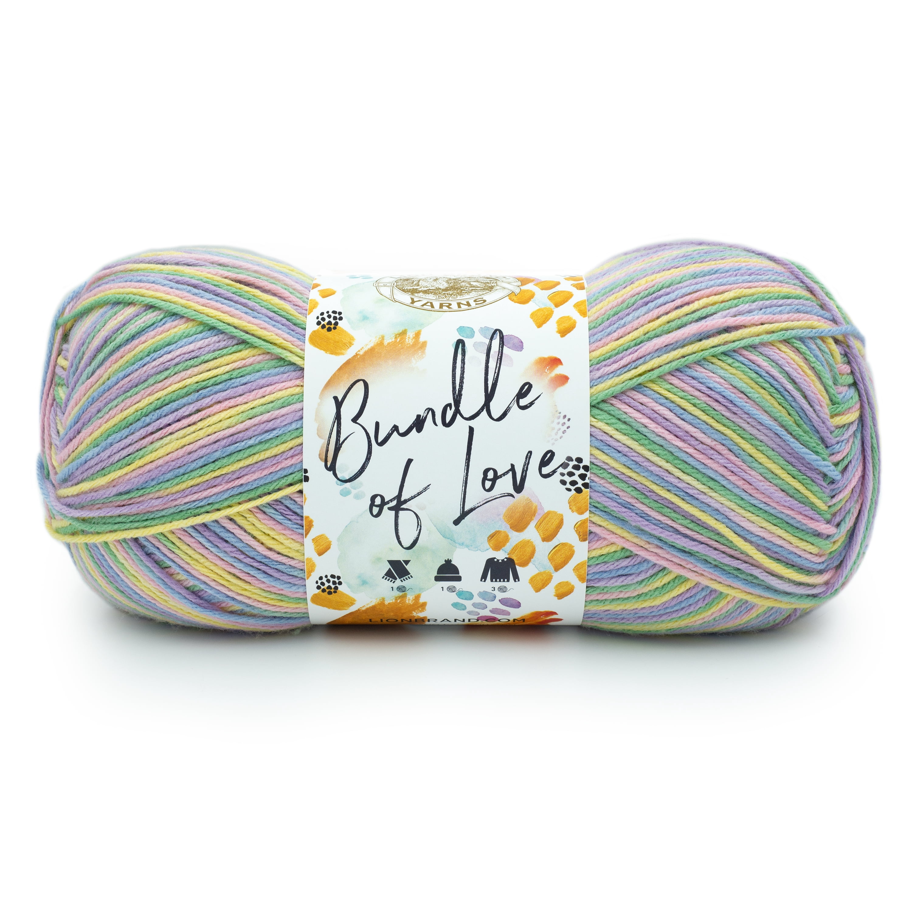 Lion Brand Yarn Bundle of Love Chamomile Medium Acrylic Multi-color Yarn 1 Skein