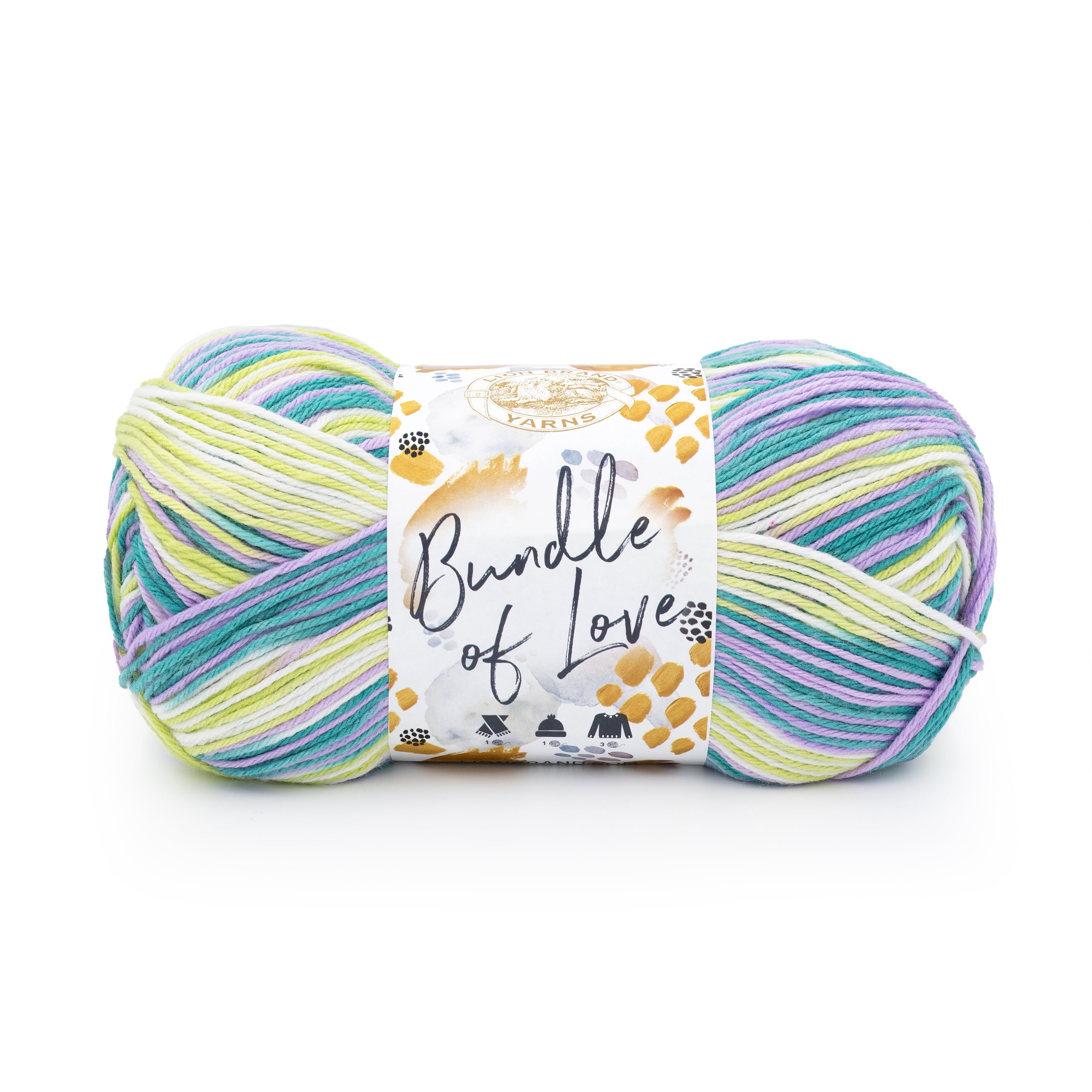 Lion Brand Yarn Bundle of Love Flower Power Medium Acrylic Multicolor Yarn 1 Skein