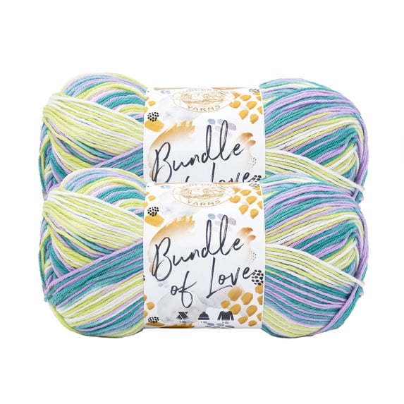 Lion Brand Yarn Bundle of Love Flower Power Medium Acrylic Yarn 2 Pack