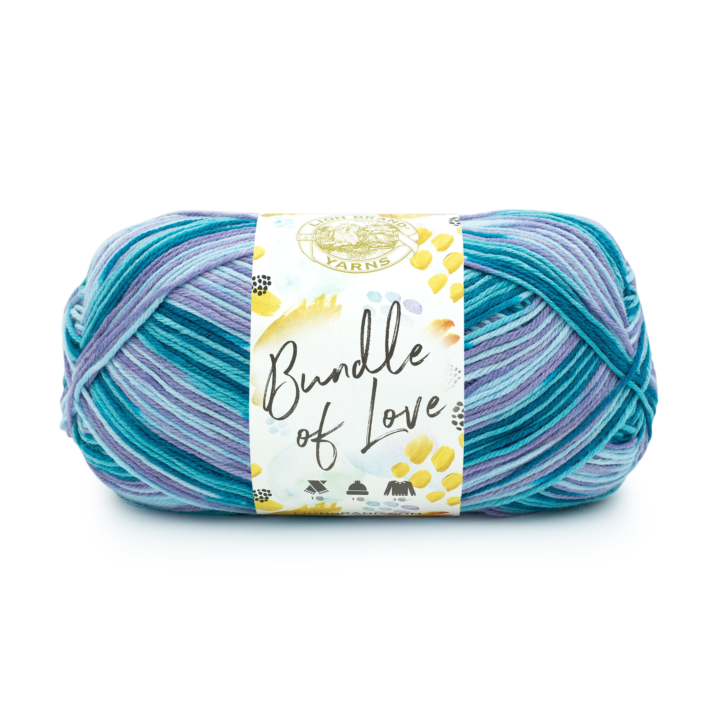 Lion Brand Yarn Bundle of Love Mermaid Medium Acrylic Mulit-color Yarn 1 Skein