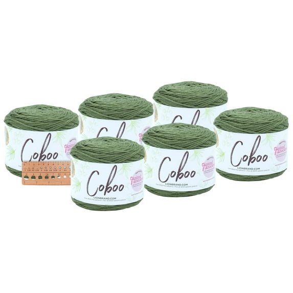 Lion Brand Yarn - Coboo - 6 Pack (Olive)