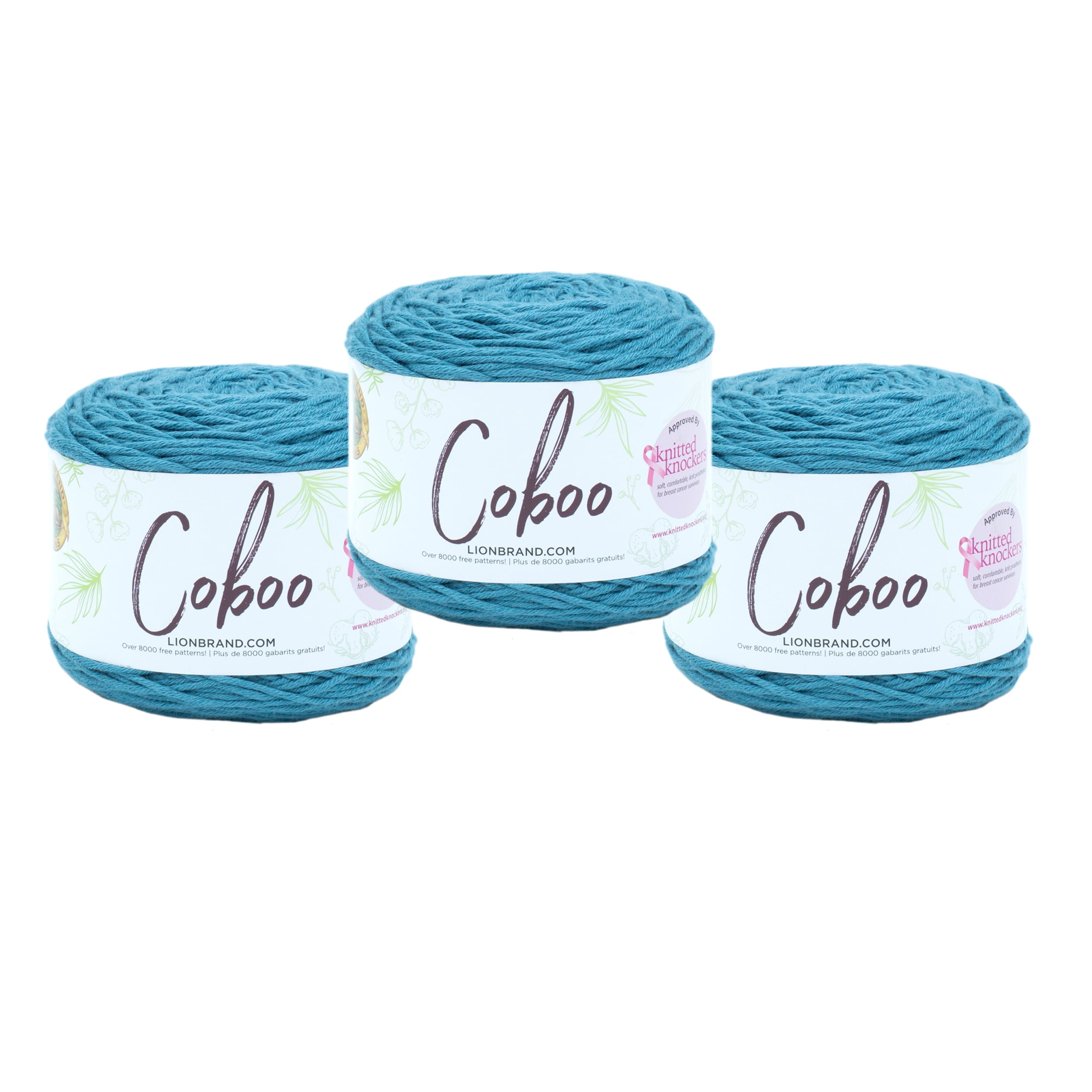 Lion Brand Yarn Coboo Denim Light Cotton, Bamboo Yarn 3 Pack