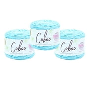 Lion Brand Yarn Coboo Ice Blue Light Cotton, Bamboo Yarn 3 Pack