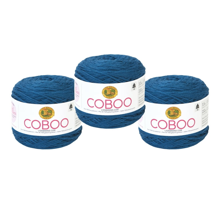 Lion Brand Yarn Coboo Steel Blue Light Blue Yarn 3 Pack