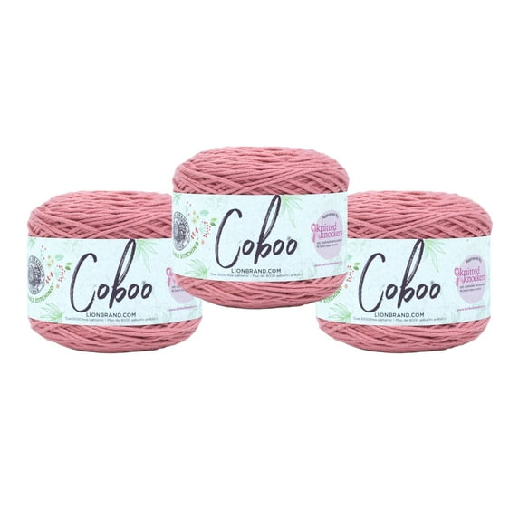 Lion Brand Yarn Coboo Terracotta Light Cotton, Bamboo Yarn 3 Pack