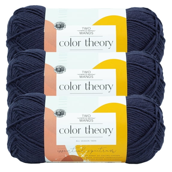 Lion Brand Yarn Color Theory Admiral Medium Acrylic Blue Yarn 3 Pack
