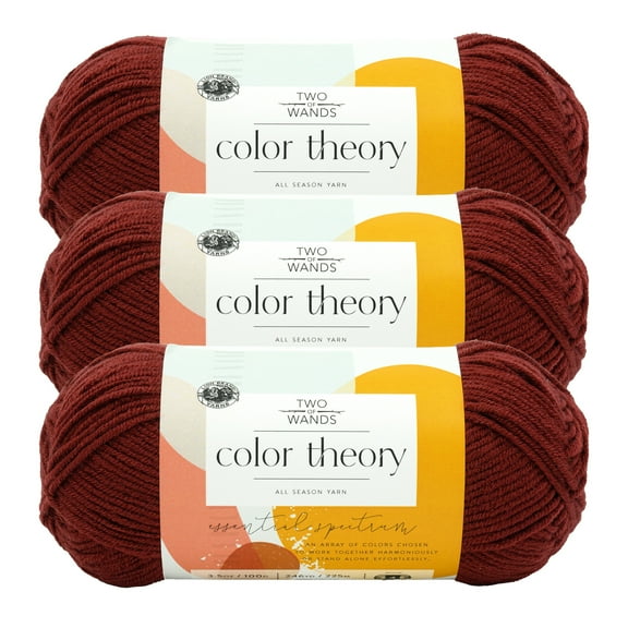 Lion Brand Yarn Color Theory Beaujolais Medium Acrylic Yarn 3 Pack