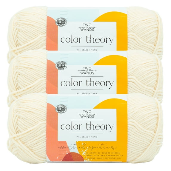 Lion Brand Yarn Color Theory Ivory Medium Acrylic Off-White Yarn 3 Pack