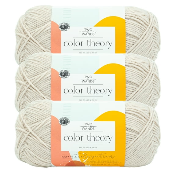 Lion Brand Yarn Color Theory Moonbeam Medium Acrylic Off-White Yarn 3 Pack