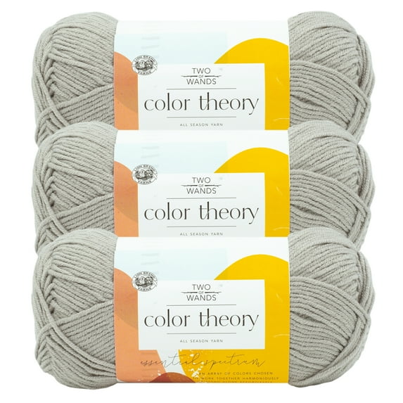 Lion Brand Yarn Color Theory Satellite Medium Acrylic Gray Yarn 3 Pack