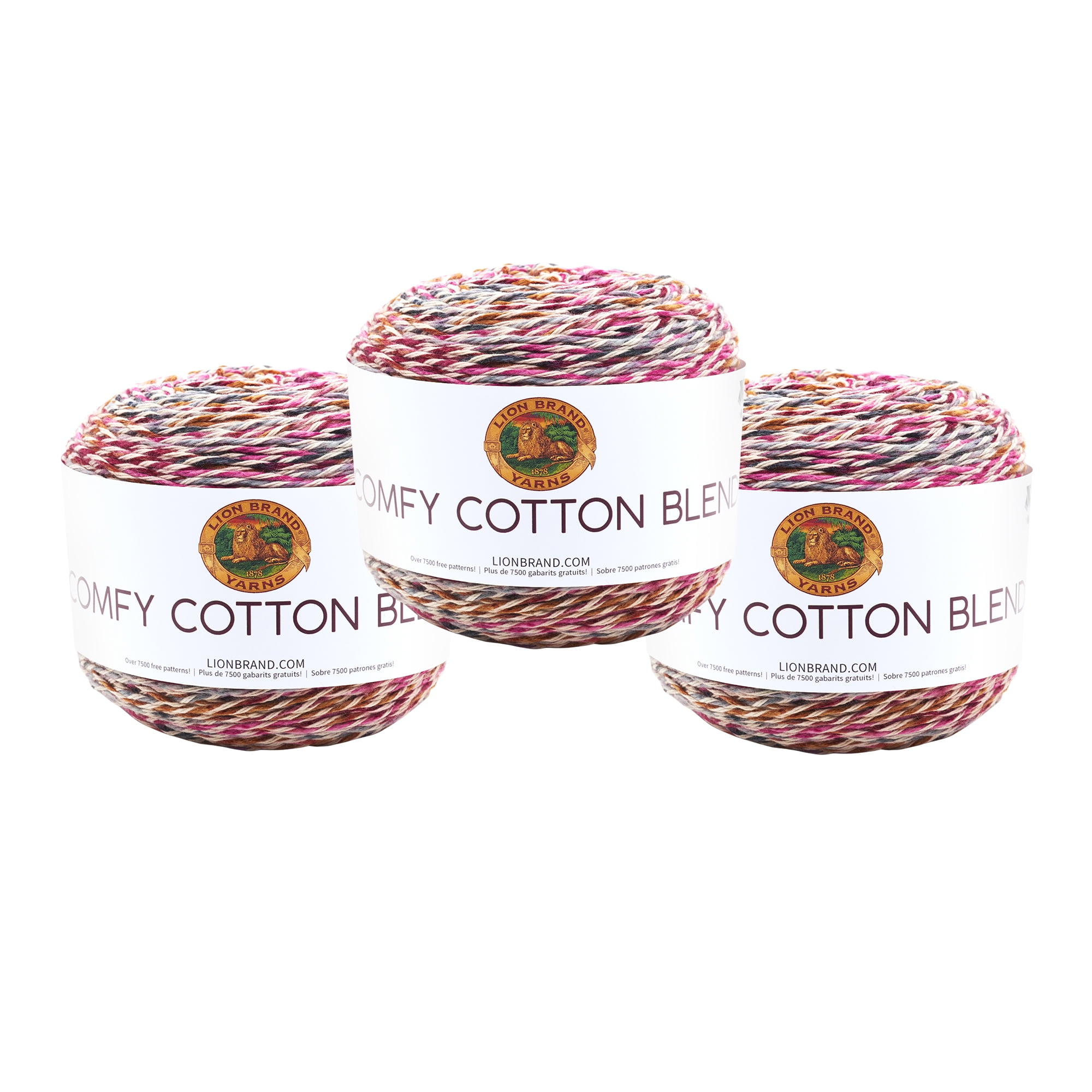 Lion Brand Yarn Comfy Cotton Blend Mai Tai Varigated Light Cotton