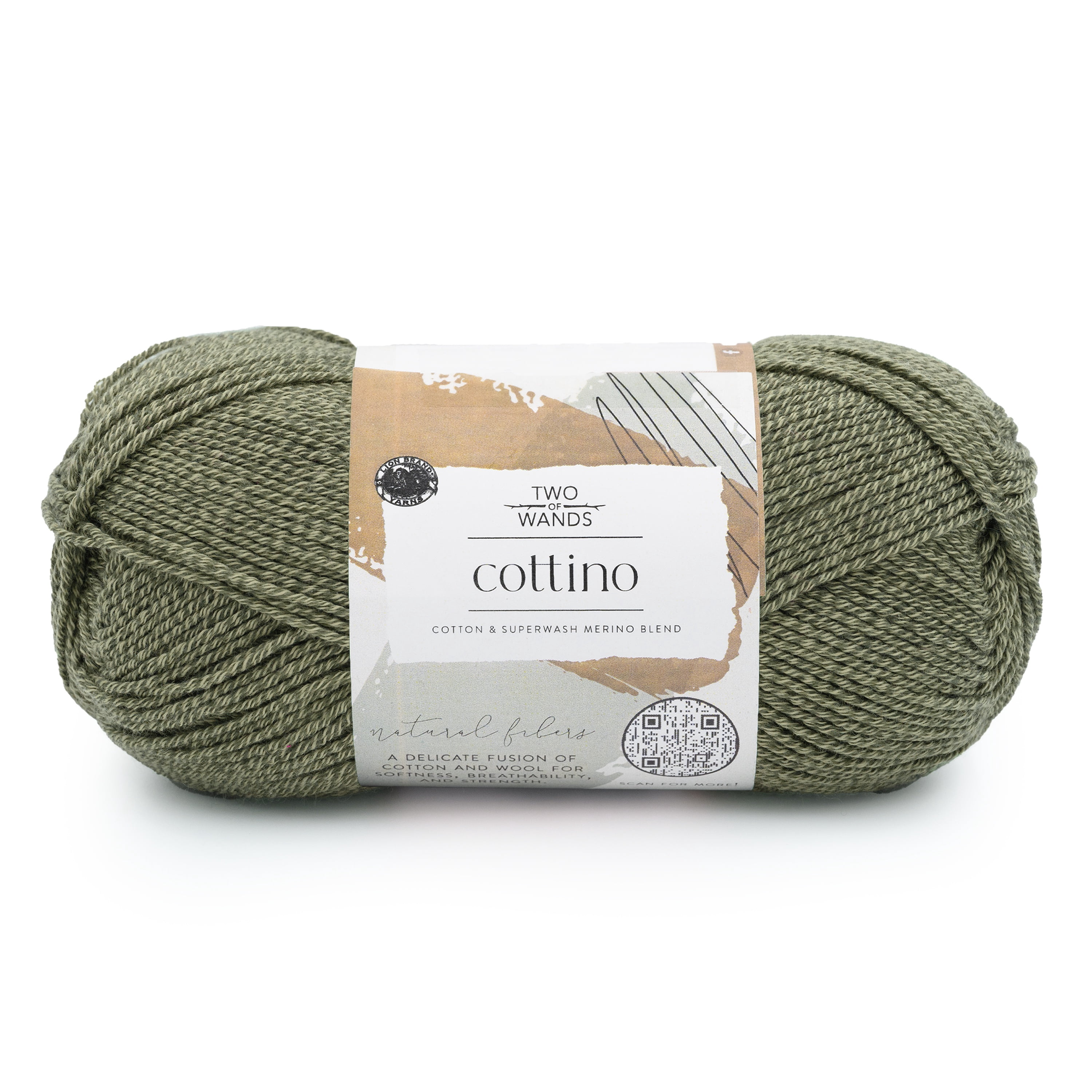 Lion Brand Yarn Cottino Dill 614-172V Light Cotton Merino Blend 296 Yards 3.5oz Yarn