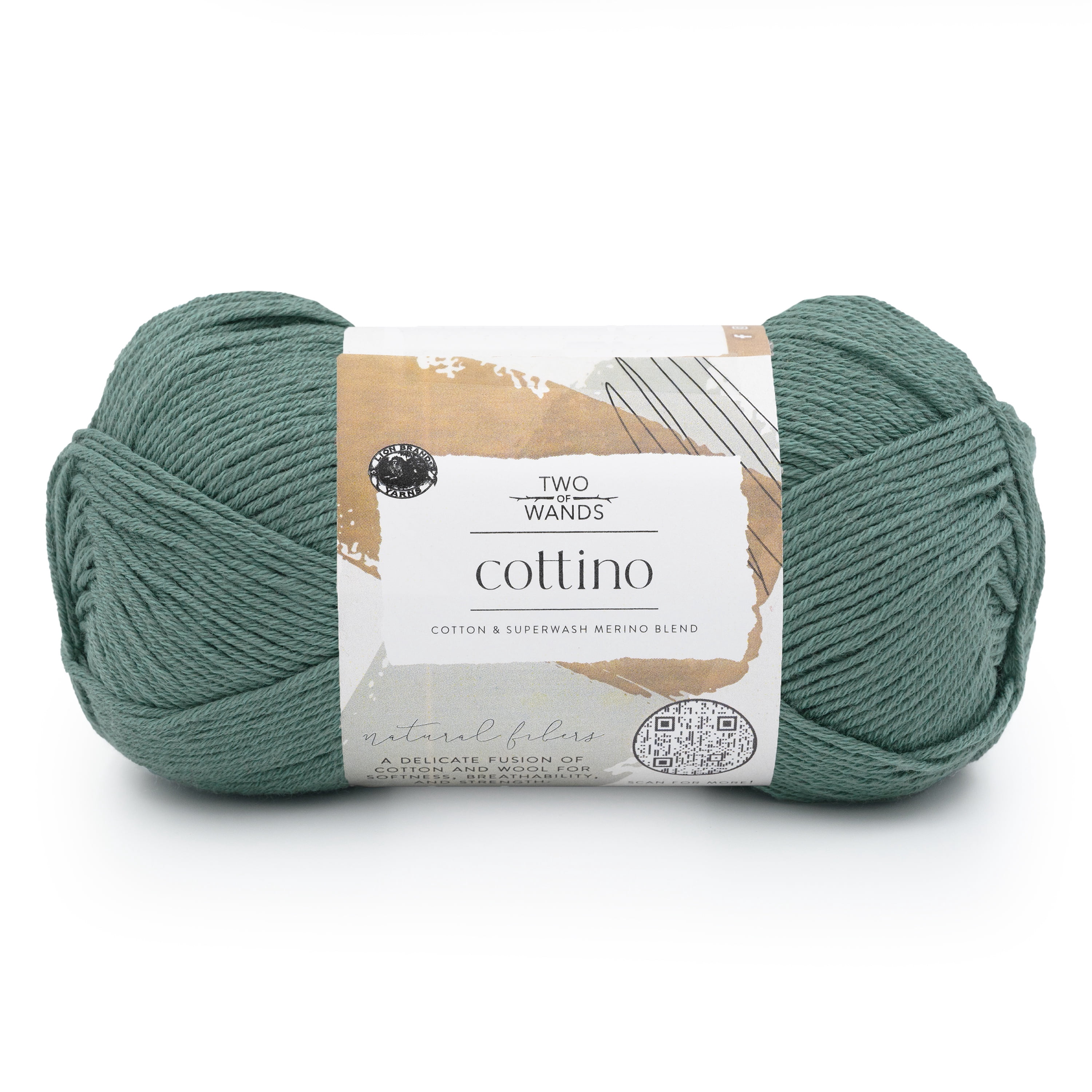 Lion Brand Yarn Cottino Mineral 614-176L Light Cotton Merino Blend 296 Yards 3.5oz Yarn