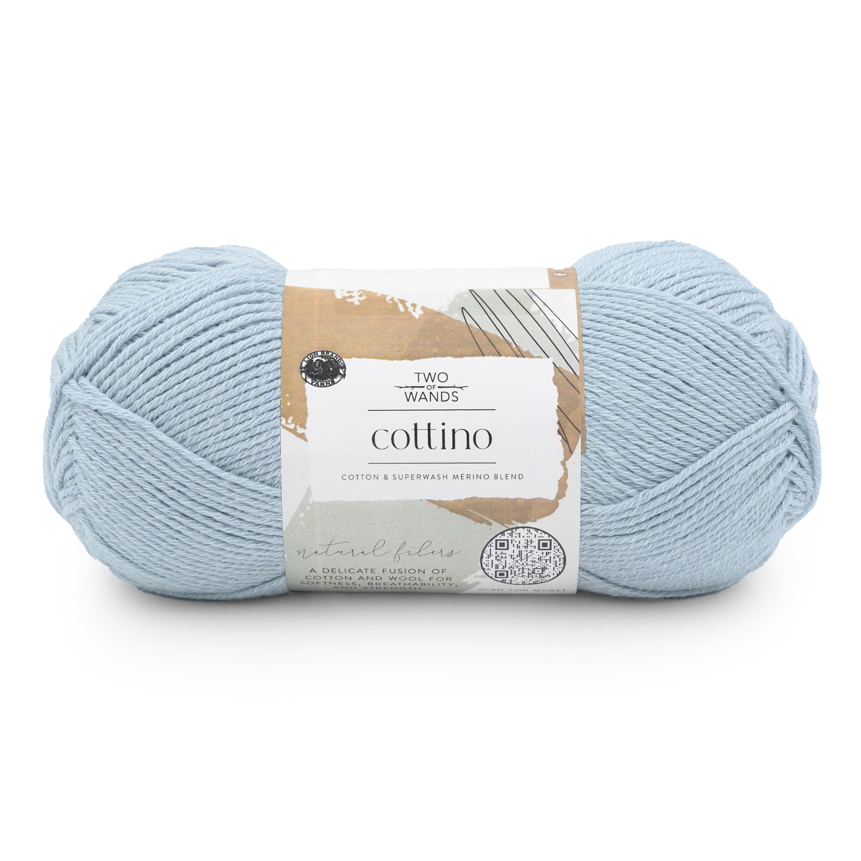 Lion Brand Yarn Cottino Powder 614-105BM Light Cotton Merino Blend 296 Yards 3.5oz Yarn