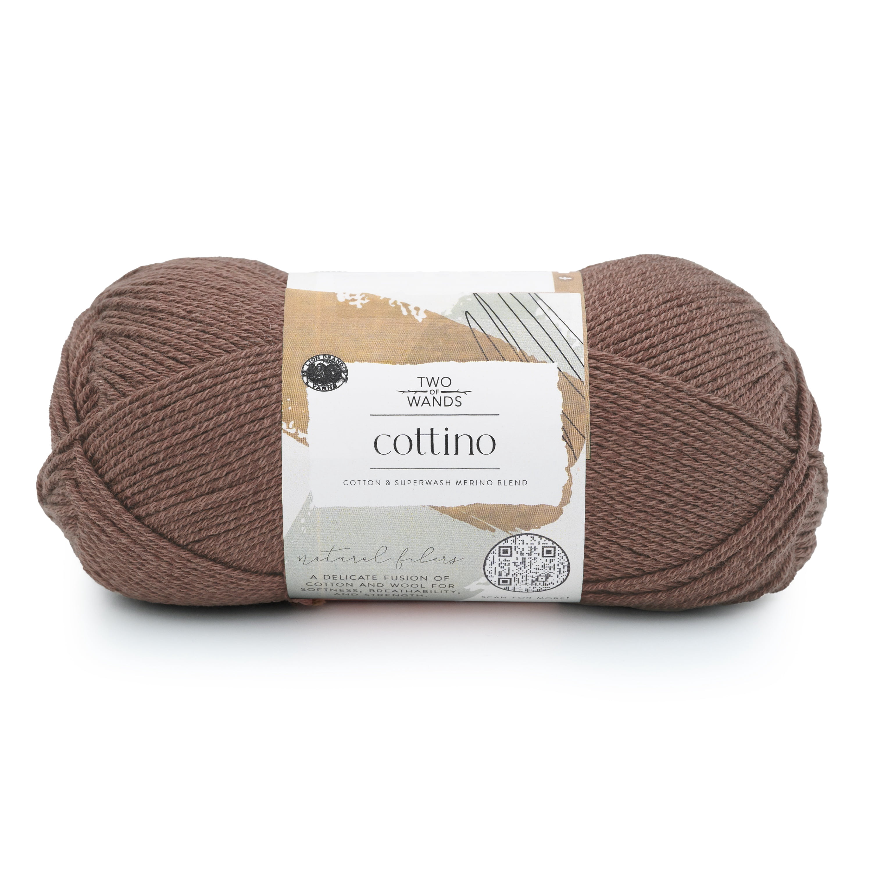Lion Brand Yarn Cottino Teddy 614-126BK Light Cotton Merino Blend 296 Yards 3.5oz Yarn