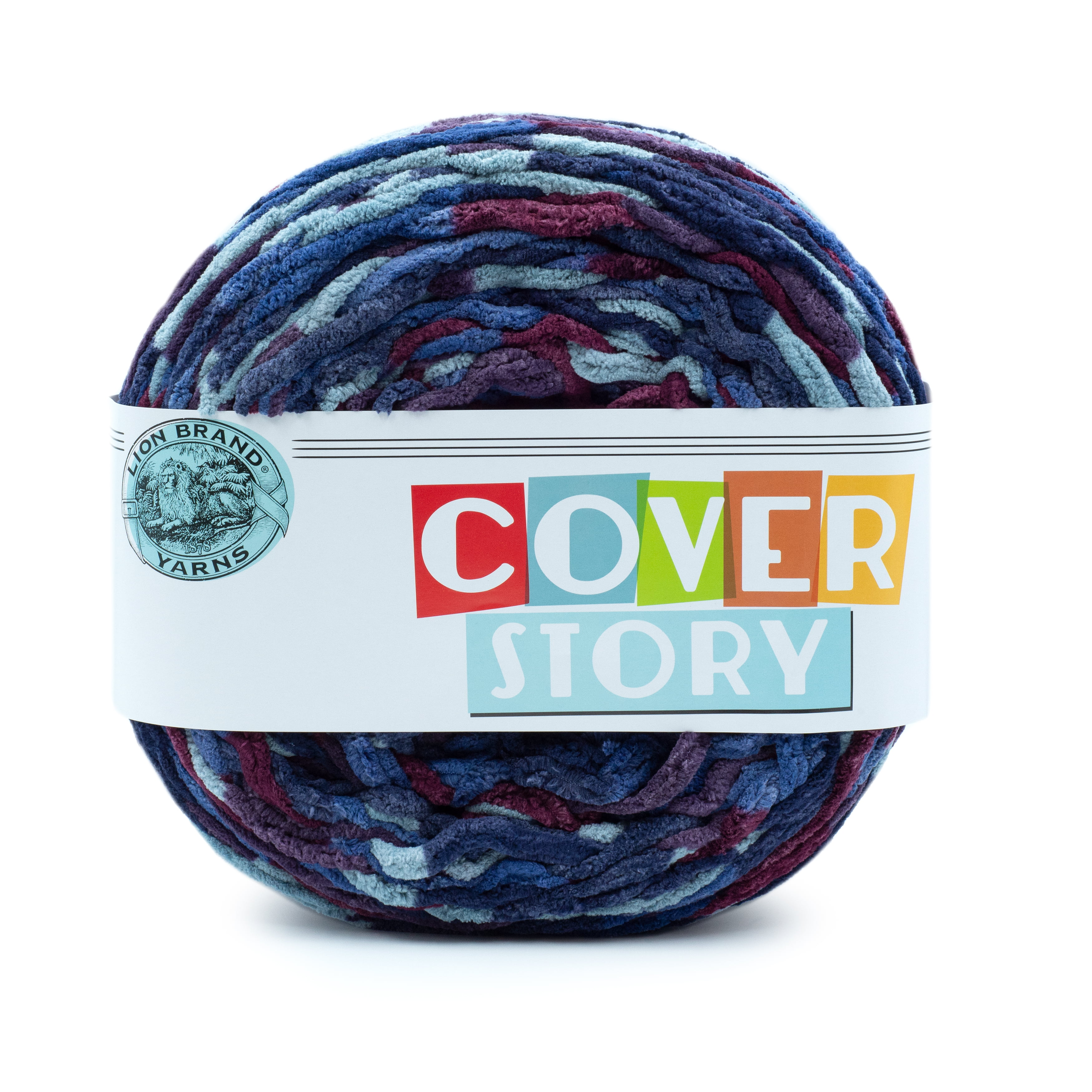 Lion Brand Yarn Cover Story Mica 1 Ball Chenille Afghan Super Bulky  Polyester Multi-color Yarn 