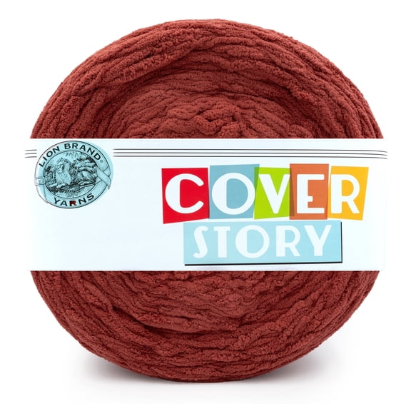 Lion Brand Yarn Cover Story Canyon Super Bulky Polyester Red Yarn 1 Cake
